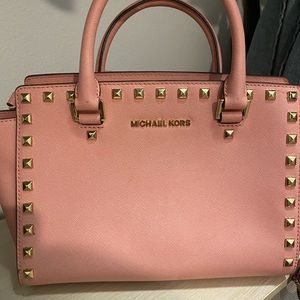 Michael Kors Selma Pink Studded Purse